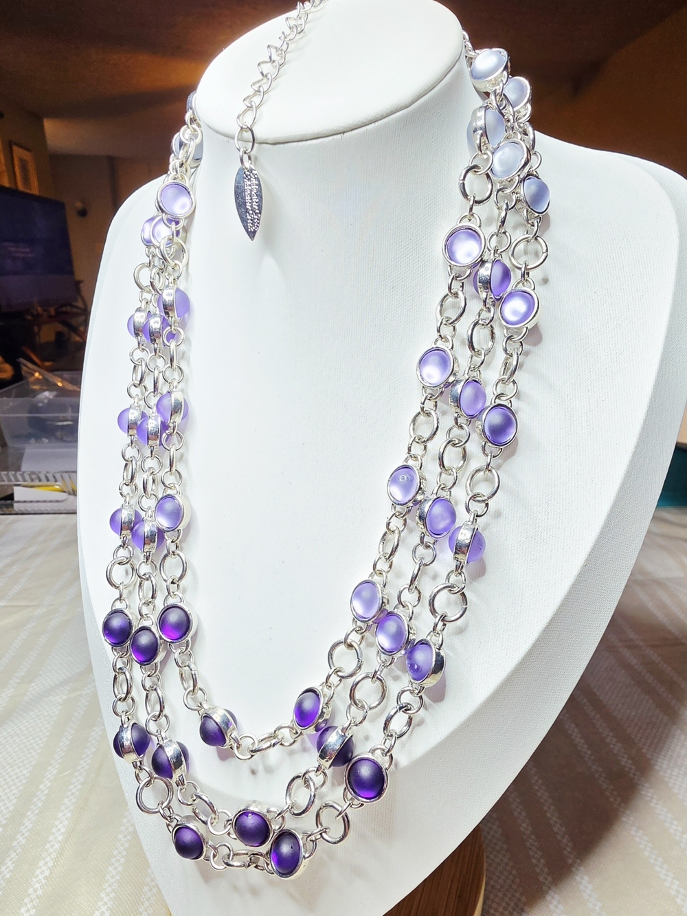 Coldwater Creek Multi-strand Purple Ombre Necklace